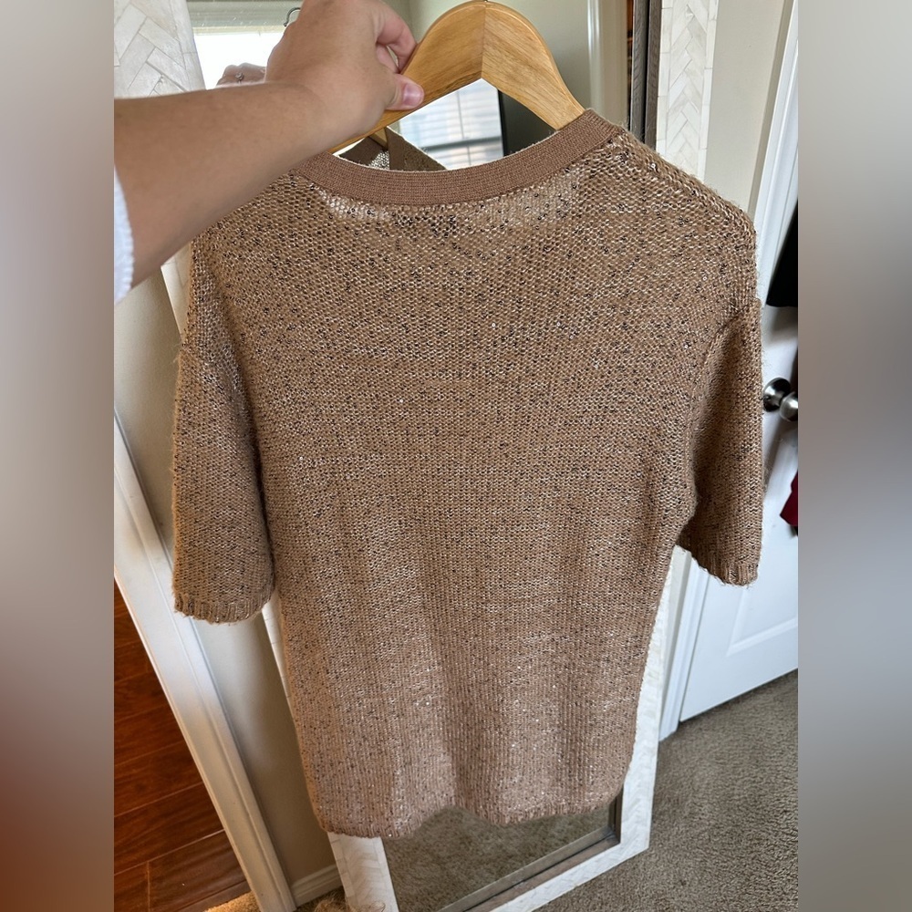 Sandro Tan Textured Knit Sweater Dress - Picture 2 of 5
